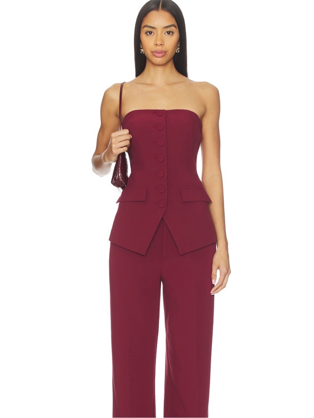 NWT Favorite Daughter The Dream Phoebe Bustier in Vino 🍷❤️ - Picture 4 of 8